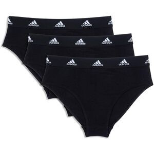 adidas Women's Cotton Logo Bikini Underwear 3-Pack, Black/Black/Black, XX-Large